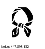 neck scarf silk glyph icon vector illustration. Стоковая иллюстрация, иллюстратор Vectorwin / Фотобанк Лори