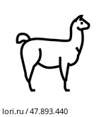 lama wild animal line icon vector illustration. Стоковая иллюстрация, иллюстратор Vectorwin / Фотобанк Лори