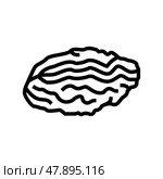 oyster closed shell line icon vector illustration. Стоковая иллюстрация, иллюстратор Vectorwin / Фотобанк Лори