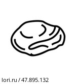 peeled oyster line icon vector illustration. Стоковая иллюстрация, иллюстратор Vectorwin / Фотобанк Лори