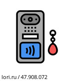 intercom contactless color icon vector illustration. Стоковая иллюстрация, иллюстратор Vectorwin / Фотобанк Лори