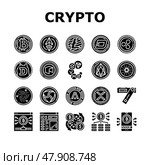 Cryptocurrency Digital Money Icons Set Vector. Стоковая иллюстрация, иллюстратор Vectorwin / Фотобанк Лори