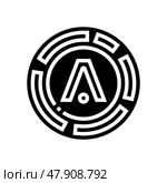 aion cryptocurrency glyph icon vector illustration. Стоковая иллюстрация, иллюстратор Vectorwin / Фотобанк Лори