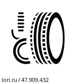 vulcanized rubber thermoset glyph icon vector illustration. Стоковая иллюстрация, иллюстратор Vectorwin / Фотобанк Лори