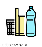 polyethylene thermoplastic color icon vector illustration. Стоковая иллюстрация, иллюстратор Vectorwin / Фотобанк Лори