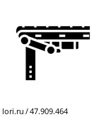 conveyor belt glyph icon vector illustration. Стоковая иллюстрация, иллюстратор Vectorwin / Фотобанк Лори