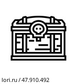 cursed chest line icon vector illustration. Стоковая иллюстрация, иллюстратор Vectorwin / Фотобанк Лори