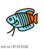 gourami fish color icon vector illustration. Стоковая иллюстрация, иллюстратор Vectorwin / Фотобанк Лори