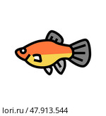 platy fish color icon vector illustration. Стоковая иллюстрация, иллюстратор Vectorwin / Фотобанк Лори