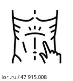 abdominal reflexes line icon vector illustration. Стоковая иллюстрация, иллюстратор Vectorwin / Фотобанк Лори