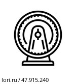 hamster wheel pet home line icon vector illustration. Стоковая иллюстрация, иллюстратор Vectorwin / Фотобанк Лори