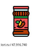 chili oil condiment color icon vector illustration. Стоковая иллюстрация, иллюстратор Vectorwin / Фотобанк Лори