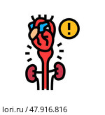 aortic aneurysm cardiology disease color icon vector illustration. Стоковая иллюстрация, иллюстратор Vectorwin / Фотобанк Лори