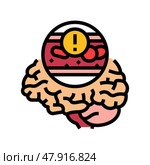 stroke caused cardiovascular issues color icon vector illustration. Стоковая иллюстрация, иллюстратор Vectorwin / Фотобанк Лори
