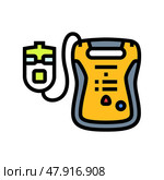 aed automated external defibrillator color icon vector illustration. Стоковая иллюстрация, иллюстратор Vectorwin / Фотобанк Лори