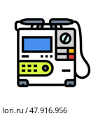 defibrillator cardiology accessories color icon vector illustration. Стоковая иллюстрация, иллюстратор Vectorwin / Фотобанк Лори