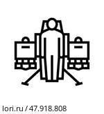 jetpack fly transport line icon vector illustration. Стоковая иллюстрация, иллюстратор Vectorwin / Фотобанк Лори