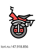 monowheel motorbike vehicle color icon vector illustration. Стоковая иллюстрация, иллюстратор Vectorwin / Фотобанк Лори