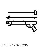 harpoon weapon line icon vector illustration sign. Стоковая иллюстрация, иллюстратор Vectorwin / Фотобанк Лори