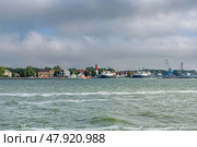 View of Port of the city of Baltiysk from Vistula Spit. Kaliningrad region. Russia (2021 год). Редакционное фото, фотограф Elena Odareeva / Фотобанк Лори