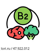 b2 vitamin color icon vector illustration. Стоковая иллюстрация, иллюстратор Vectorwin / Фотобанк Лори