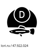 d vitamin fish glyph icon vector illustration. Стоковая иллюстрация, иллюстратор Vectorwin / Фотобанк Лори