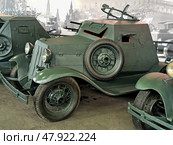 Советский лёгкий бронеавтомобиль Д-8 . Выставка военной техники "Моторы войны" . Музей ретроавтомобилей на улице Рогожский вал, 9/2 в Москве. Редакционное фото, фотограф stargal / Фотобанк Лори