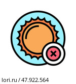 avoid sun color icon vector illustration. Стоковая иллюстрация, иллюстратор Vectorwin / Фотобанк Лори