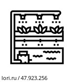 aeroponics water system irrigation line icon vector illustration. Стоковая иллюстрация, иллюстратор Vectorwin / Фотобанк Лори