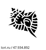 murex sea shell beach glyph icon vector illustration. Стоковая иллюстрация, иллюстратор Vectorwin / Фотобанк Лори