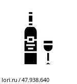 cabernet sauvignon red wine glyph icon vector illustration. Стоковая иллюстрация, иллюстратор Vectorwin / Фотобанк Лори