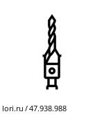 countersink drill bit line icon vector illustration. Стоковая иллюстрация, иллюстратор Vectorwin / Фотобанк Лори