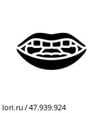 l letter mouth animate glyph icon vector illustration. Стоковая иллюстрация, иллюстратор Vectorwin / Фотобанк Лори