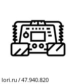 defibrillator ambulance line icon vector illustration. Стоковая иллюстрация, иллюстратор Vectorwin / Фотобанк Лори