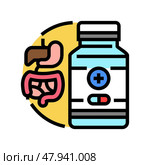 gastrointestinal medications color icon vector illustration. Стоковая иллюстрация, иллюстратор Vectorwin / Фотобанк Лори