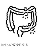 irritable bowel syndrome line icon vector illustration. Стоковая иллюстрация, иллюстратор Vectorwin / Фотобанк Лори