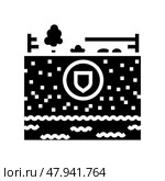 contaminated sites hydrogeologist glyph icon vector illustration. Стоковая иллюстрация, иллюстратор Vectorwin / Фотобанк Лори