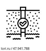 contaminant detection hydrogeologist line icon vector illustration. Стоковая иллюстрация, иллюстратор Vectorwin / Фотобанк Лори