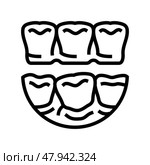 invisalign treatment line icon vector illustration. Стоковая иллюстрация, иллюстратор Vectorwin / Фотобанк Лори