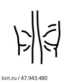 joint swelling disease symptom line icon vector illustration. Стоковая иллюстрация, иллюстратор Vectorwin / Фотобанк Лори