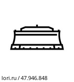 dozer blade construction vehicle line icon vector illustration. Стоковая иллюстрация, иллюстратор Vectorwin / Фотобанк Лори