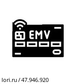 emv card bank payment glyph icon vector illustration. Стоковая иллюстрация, иллюстратор Vectorwin / Фотобанк Лори