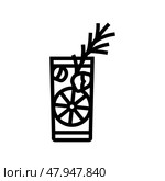 ouzo drink greek cuisine line icon vector illustration. Стоковая иллюстрация, иллюстратор Vectorwin / Фотобанк Лори