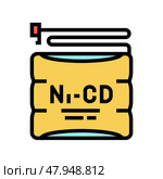nickel cadmium battery color icon vector illustration. Стоковая иллюстрация, иллюстратор Vectorwin / Фотобанк Лори