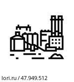 factory cement concrete line icon vector illustration. Стоковая иллюстрация, иллюстратор Vectorwin / Фотобанк Лори