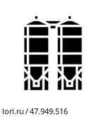 silo cement concrete glyph icon vector illustration. Стоковая иллюстрация, иллюстратор Vectorwin / Фотобанк Лори