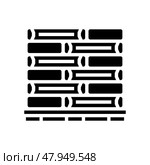 bag pallet cement concrete glyph icon vector illustration. Стоковая иллюстрация, иллюстратор Vectorwin / Фотобанк Лори