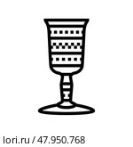 kiddush cup jewish line icon vector illustration. Стоковая иллюстрация, иллюстратор Vectorwin / Фотобанк Лори