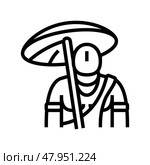 vamana god indian line icon vector illustration. Стоковая иллюстрация, иллюстратор Vectorwin / Фотобанк Лори