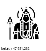 kartikeya god indian glyph icon vector illustration. Стоковая иллюстрация, иллюстратор Vectorwin / Фотобанк Лори